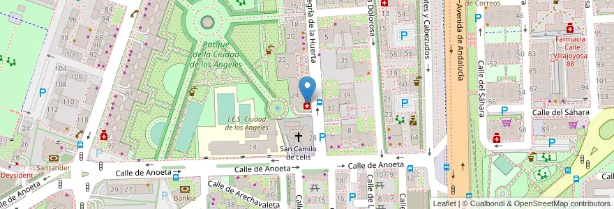 Mapa de ubicacion de Farmacia - Calle La Alegría de La Huerta 26 en اسپانیا, بخش خودمختار مادرید, بخش خودمختار مادرید, Área Metropolitana De Madrid Y Corredor Del Henares, مادرید.