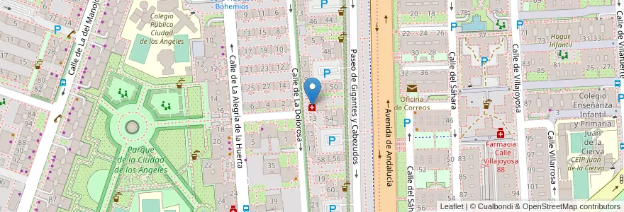 Mapa de ubicacion de Farmacia - Calle La Dolorosa 11 en إسبانيا, منطقة مدريد, منطقة مدريد, Área Metropolitana De Madrid Y Corredor Del Henares, مدريد.