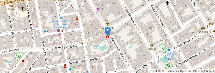 Mapa de ubicacion de Farmacia - Calle Lago Constanza 36 en 스페인, Comunidad De Madrid, Comunidad De Madrid, Área Metropolitana De Madrid Y Corredor Del Henares, 마드리드.