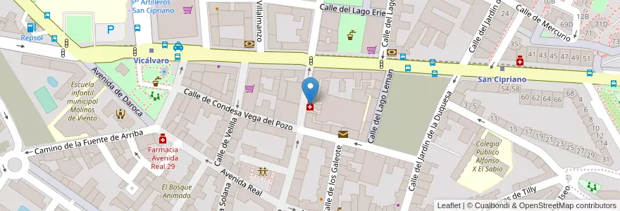 Mapa de ubicacion de Farmacia - Calle Lago Van 4 en Espagne, Communauté De Madrid, Communauté De Madrid, Área Metropolitana De Madrid Y Corredor Del Henares, Madrid.