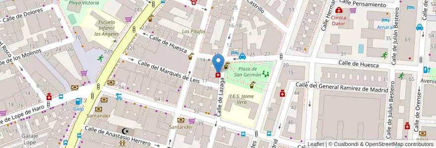 Mapa de ubicacion de Farmacia - Calle Lazaga 9 en إسبانيا, منطقة مدريد, منطقة مدريد, Área Metropolitana De Madrid Y Corredor Del Henares, مدريد.
