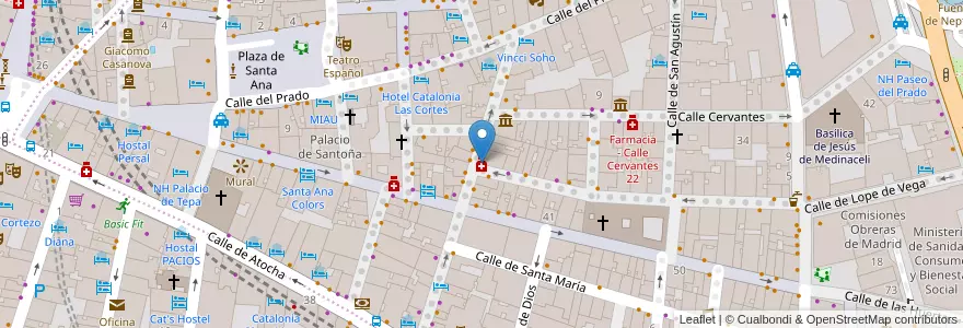Mapa de ubicacion de Farmacia - Calle León 13 en Spanien, Autonome Gemeinschaft Madrid, Autonome Gemeinschaft Madrid, Área Metropolitana De Madrid Y Corredor Del Henares, Madrid.