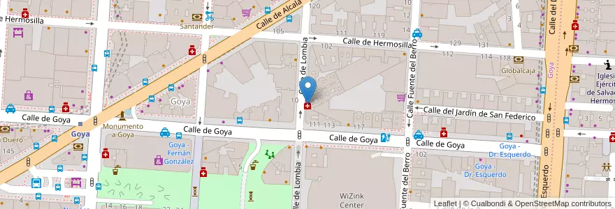 Mapa de ubicacion de Farmacia - Calle Lombía 7 en Spain, Community Of Madrid, Community Of Madrid, Área Metropolitana De Madrid Y Corredor Del Henares, Madrid.