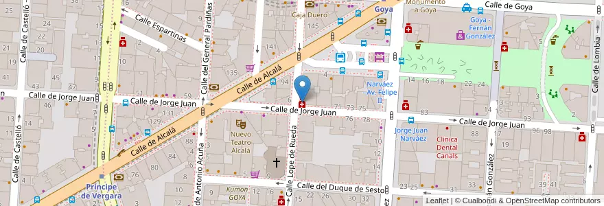 Mapa de ubicacion de Farmacia - Calle Lope de Rueda 3 en Sepanyol, Comunidad De Madrid, Comunidad De Madrid, Área Metropolitana De Madrid Y Corredor Del Henares, Madrid.