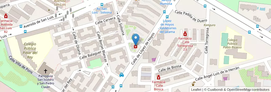 Mapa de ubicacion de Farmacia - Calle López de Hoyos 365 en 스페인, Comunidad De Madrid, Comunidad De Madrid, Área Metropolitana De Madrid Y Corredor Del Henares, 마드리드.