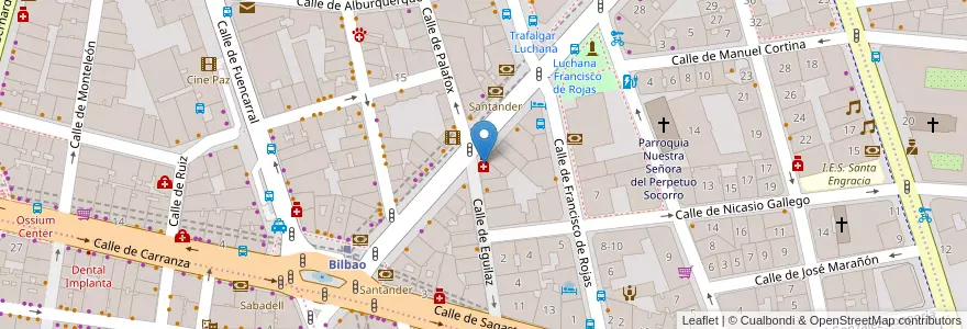 Mapa de ubicacion de Farmacia - Calle Luchana 14 en スペイン, マドリード州, Comunidad De Madrid, Área Metropolitana De Madrid Y Corredor Del Henares, Madrid.