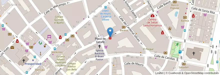 Mapa de ubicacion de Farmacia - Calle Luis Cabrera 82 en 스페인, Comunidad De Madrid, Comunidad De Madrid, Área Metropolitana De Madrid Y Corredor Del Henares, 마드리드.