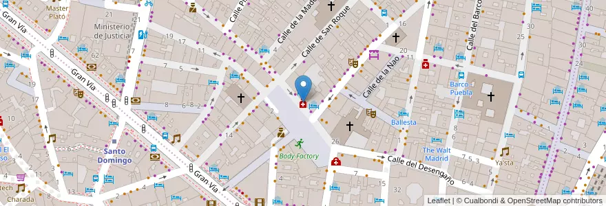 Mapa de ubicacion de Farmacia - Calle Luna 6 en 西班牙, Comunidad De Madrid, Comunidad De Madrid, Área Metropolitana De Madrid Y Corredor Del Henares, Madrid.