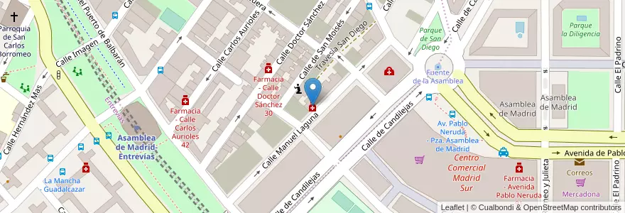 Mapa de ubicacion de Farmacia - Calle Manuel Laguna 32 en Испания, Мадрид, Мадрид, Área Metropolitana De Madrid Y Corredor Del Henares, Мадрид.