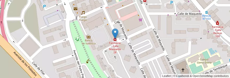 Mapa de ubicacion de Farmacia - Calle Maqueda 28 en إسبانيا, منطقة مدريد, منطقة مدريد, Área Metropolitana De Madrid Y Corredor Del Henares, مدريد.