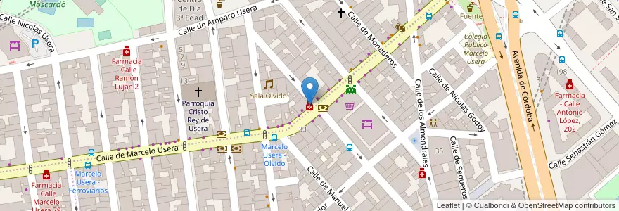 Mapa de ubicacion de Farmacia - Calle Marcelo Usera 36 en إسبانيا, منطقة مدريد, منطقة مدريد, Área Metropolitana De Madrid Y Corredor Del Henares, مدريد.