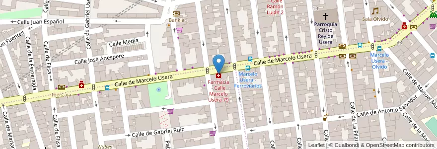 Mapa de ubicacion de Farmacia - Calle Marcelo Usera 79 en إسبانيا, منطقة مدريد, منطقة مدريد, Área Metropolitana De Madrid Y Corredor Del Henares, مدريد.