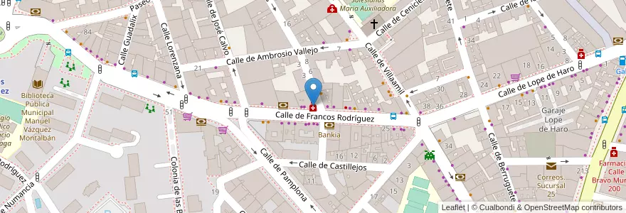 Mapa de ubicacion de Farmacia - Calle Margaritas 2 en 西班牙, Comunidad De Madrid, Comunidad De Madrid, Área Metropolitana De Madrid Y Corredor Del Henares, Madrid.