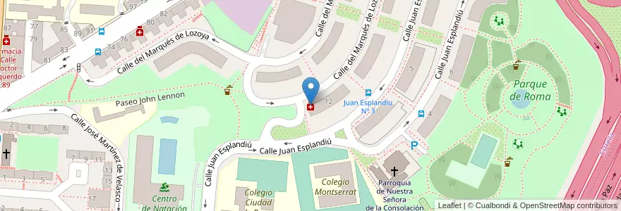 Mapa de ubicacion de Farmacia - Calle Marqués de Lozoya 12 en Spanje, Comunidad De Madrid, Comunidad De Madrid, Área Metropolitana De Madrid Y Corredor Del Henares, Madrid.