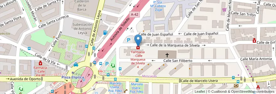Mapa de ubicacion de Farmacia - Calle Marquesa de Silvela 4 en Spain, Community Of Madrid, Community Of Madrid, Área Metropolitana De Madrid Y Corredor Del Henares, Madrid.