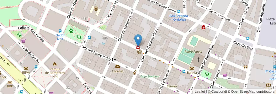 Mapa de ubicacion de Farmacia - Calle Mártires de La Ventilla 68 en Espanha, Comunidade De Madrid, Comunidade De Madrid, Área Metropolitana De Madrid Y Corredor Del Henares, Madrid.