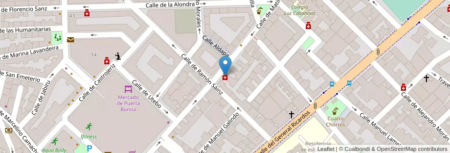 Mapa de ubicacion de Farmacia - Calle Matilde Hernández 77 en 스페인, Comunidad De Madrid, Comunidad De Madrid, Área Metropolitana De Madrid Y Corredor Del Henares, 마드리드.