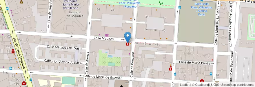 Mapa de ubicacion de Farmacia - Calle Maudes 38 en إسبانيا, منطقة مدريد, منطقة مدريد, Área Metropolitana De Madrid Y Corredor Del Henares, مدريد.