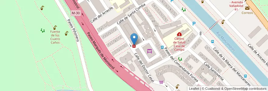 Mapa de ubicacion de Farmacia - Calle Melchor Cano 6 en Испания, Мадрид, Мадрид, Área Metropolitana De Madrid Y Corredor Del Henares, Мадрид.