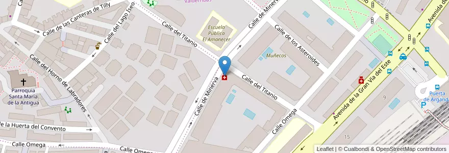 Mapa de ubicacion de Farmacia - Calle Minerva 35 en スペイン, マドリード州, Comunidad De Madrid, Área Metropolitana De Madrid Y Corredor Del Henares, Madrid.