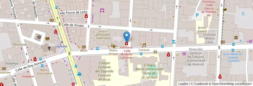 Mapa de ubicacion de Farmacia - Calle Modesto Lafuente 1 en Испания, Мадрид, Мадрид, Área Metropolitana De Madrid Y Corredor Del Henares, Мадрид.