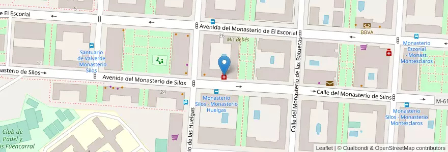 Mapa de ubicacion de Farmacia - Calle Monasterio de Silos 23 en Spanien, Autonome Gemeinschaft Madrid, Autonome Gemeinschaft Madrid, Área Metropolitana De Madrid Y Corredor Del Henares, Madrid.