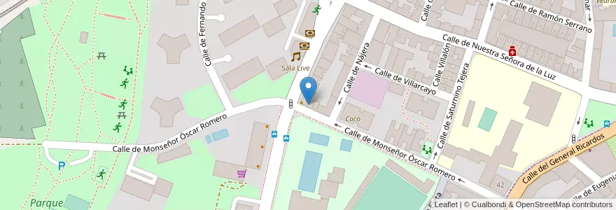 Mapa de ubicacion de Farmacia - Calle Monseñor Óscar Romero 84 en Испания, Мадрид, Мадрид, Área Metropolitana De Madrid Y Corredor Del Henares, Мадрид.