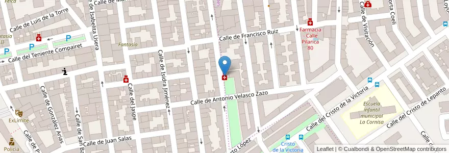 Mapa de ubicacion de Farmacia - Calle Nicolás Usera 103 en إسبانيا, منطقة مدريد, منطقة مدريد, Área Metropolitana De Madrid Y Corredor Del Henares, مدريد.
