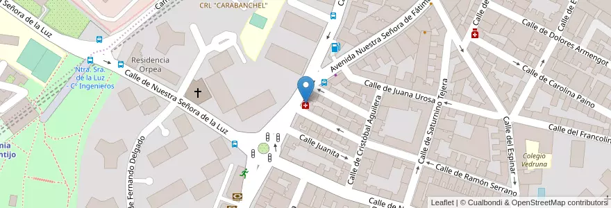 Mapa de ubicacion de Farmacia - Calle Nuestra Señora de Fátima 37 en 西班牙, Comunidad De Madrid, Comunidad De Madrid, Área Metropolitana De Madrid Y Corredor Del Henares, Madrid.