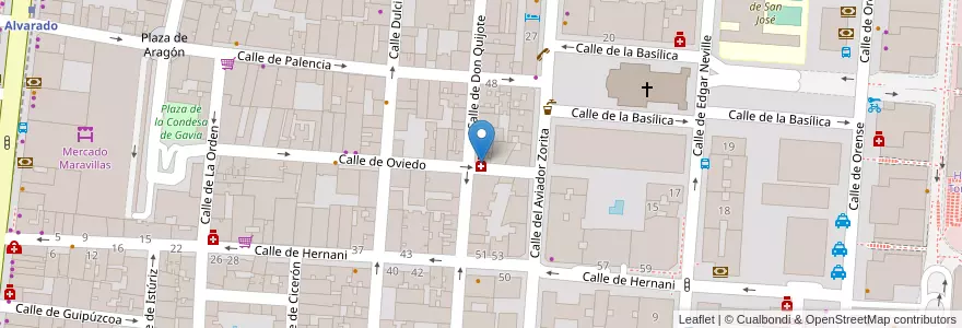 Mapa de ubicacion de Farmacia - Calle Oviedo 35 en Spain, Community Of Madrid, Community Of Madrid, Área Metropolitana De Madrid Y Corredor Del Henares, Madrid.