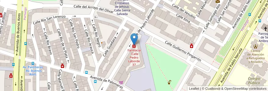 Mapa de ubicacion de Farmacia - Calle Pedro Laborde 37 en Испания, Мадрид, Мадрид, Área Metropolitana De Madrid Y Corredor Del Henares, Мадрид.