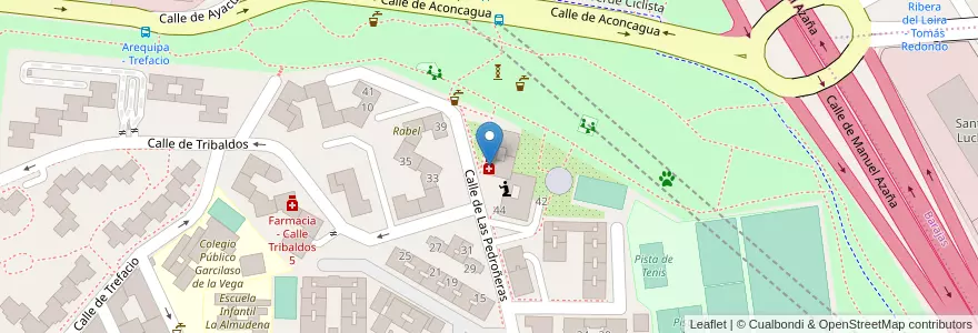 Mapa de ubicacion de Farmacia - Calle Pedroñeras 48 en إسبانيا, منطقة مدريد, منطقة مدريد, Área Metropolitana De Madrid Y Corredor Del Henares, مدريد.
