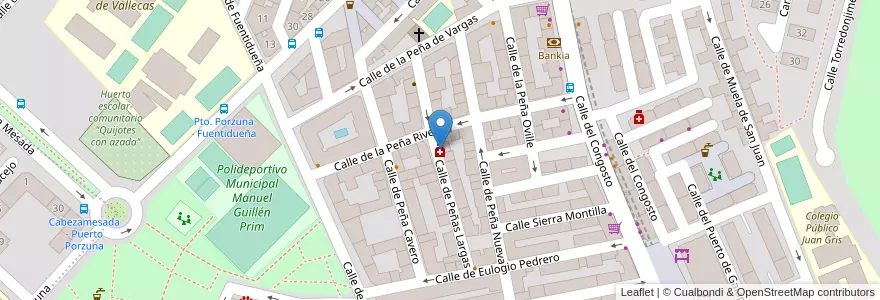 Mapa de ubicacion de Farmacia - Calle Peñas Largas 11 en スペイン, マドリード州, Comunidad De Madrid, Área Metropolitana De Madrid Y Corredor Del Henares, Madrid.