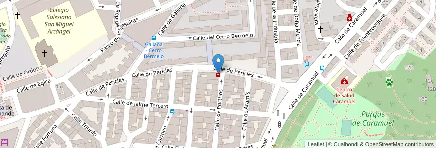 Mapa de ubicacion de Farmacia - Calle Pericles 11 en Spain, Community Of Madrid, Community Of Madrid, Área Metropolitana De Madrid Y Corredor Del Henares, Madrid.