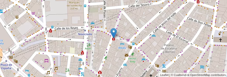 Mapa de ubicacion de Farmacia - Calle Pez 25 en Spanien, Autonome Gemeinschaft Madrid, Autonome Gemeinschaft Madrid, Área Metropolitana De Madrid Y Corredor Del Henares, Madrid.