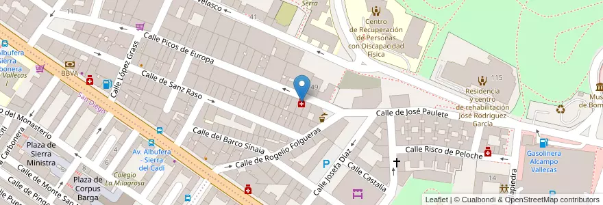 Mapa de ubicacion de Farmacia - Calle Picos de Europa 70 en Spain, Community Of Madrid, Community Of Madrid, Área Metropolitana De Madrid Y Corredor Del Henares, Madrid.