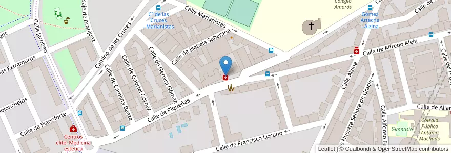 Mapa de ubicacion de Farmacia - Calle Piqueñas 6 en Spanien, Autonome Gemeinschaft Madrid, Autonome Gemeinschaft Madrid, Área Metropolitana De Madrid Y Corredor Del Henares, Madrid.