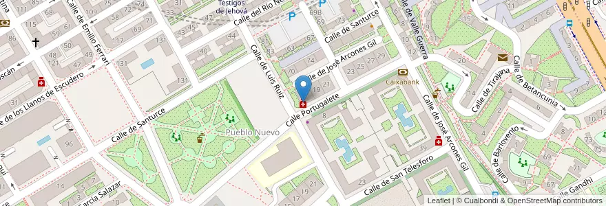 Mapa de ubicacion de Farmacia - Calle Portugalete 17 en 西班牙, Comunidad De Madrid, Comunidad De Madrid, Área Metropolitana De Madrid Y Corredor Del Henares, Madrid.