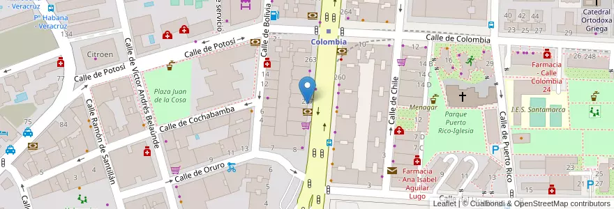 Mapa de ubicacion de Farmacia - Calle Príncipe de Vergara 257 en スペイン, マドリード州, Comunidad De Madrid, Área Metropolitana De Madrid Y Corredor Del Henares, Madrid.