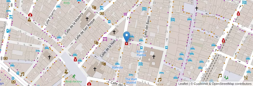 Mapa de ubicacion de Farmacia - Calle Puebla 9 en Испания, Мадрид, Мадрид, Área Metropolitana De Madrid Y Corredor Del Henares, Мадрид.