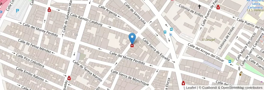 Mapa de ubicacion de Farmacia - Calle Puerto Alto 21 en اسپانیا, بخش خودمختار مادرید, بخش خودمختار مادرید, Área Metropolitana De Madrid Y Corredor Del Henares, مادرید.