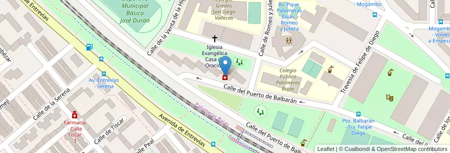Mapa de ubicacion de Farmacia - Calle Puerto de Balbarán 121 en Espagne, Communauté De Madrid, Communauté De Madrid, Área Metropolitana De Madrid Y Corredor Del Henares, Madrid.