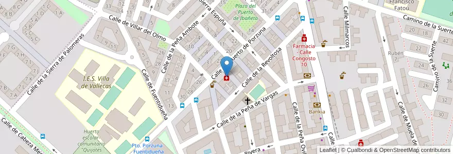 Mapa de ubicacion de Farmacia - Calle Puerto de Porzuna 19 en 西班牙, Comunidad De Madrid, Comunidad De Madrid, Área Metropolitana De Madrid Y Corredor Del Henares, Madrid.