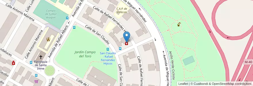 Mapa de ubicacion de Farmacia - Calle Rafael Fernández Hijicos 22 en スペイン, マドリード州, Comunidad De Madrid, Área Metropolitana De Madrid Y Corredor Del Henares, Madrid.