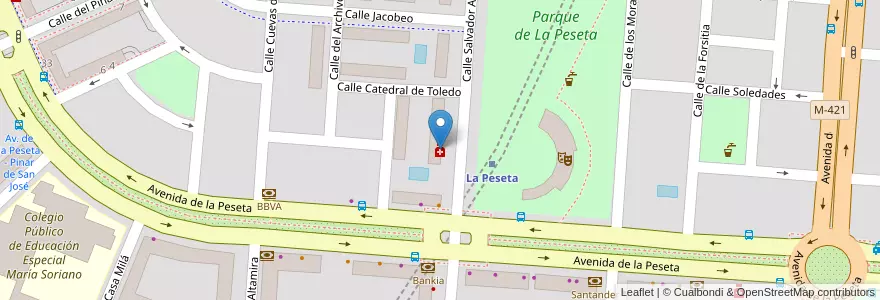 Mapa de ubicacion de Farmacia - Calle Salvador Allende 28 en 스페인, Comunidad De Madrid, Comunidad De Madrid, Área Metropolitana De Madrid Y Corredor Del Henares.