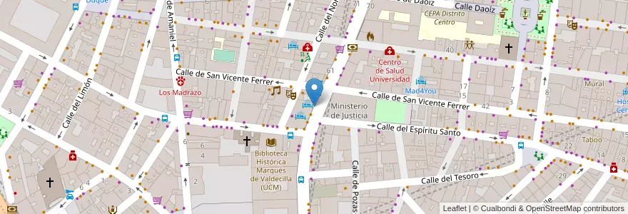 Mapa de ubicacion de Farmacia - Calle San Bernardo 55 en Espanha, Comunidade De Madrid, Comunidade De Madrid, Área Metropolitana De Madrid Y Corredor Del Henares, Madrid.