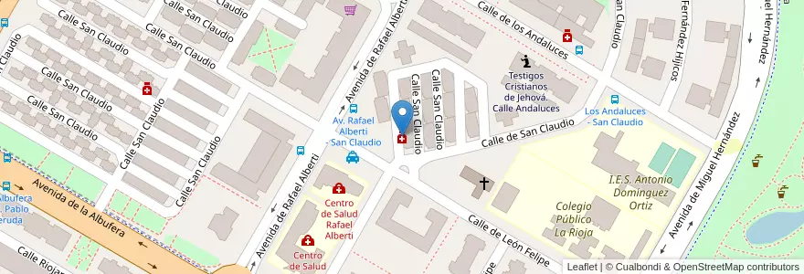 Mapa de ubicacion de Farmacia - Calle San Claudio 99 en اسپانیا, بخش خودمختار مادرید, بخش خودمختار مادرید, Área Metropolitana De Madrid Y Corredor Del Henares, مادرید.