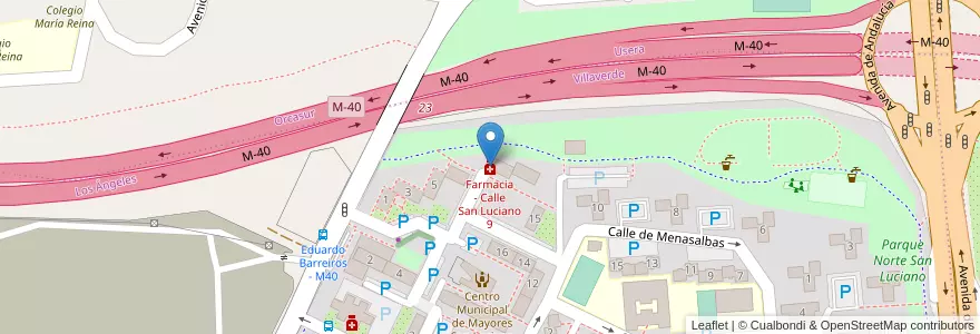 Mapa de ubicacion de Farmacia - Calle San Luciano 9 en Espanha, Comunidade De Madrid, Comunidade De Madrid, Área Metropolitana De Madrid Y Corredor Del Henares, Madrid.