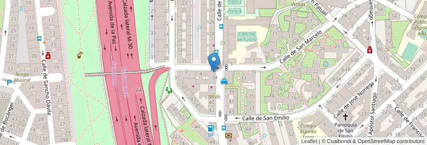Mapa de ubicacion de Farmacia - Calle San Marcelo 6 en إسبانيا, منطقة مدريد, منطقة مدريد, Área Metropolitana De Madrid Y Corredor Del Henares, مدريد.