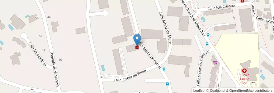 Mapa de ubicacion de Farmacia - Calle San Martín de Porres 41 en اسپانیا, بخش خودمختار مادرید, بخش خودمختار مادرید, Área Metropolitana De Madrid Y Corredor Del Henares, مادرید.